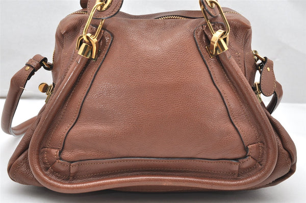 Authentic Chloe Paraty Medium 2Way Shoulder Hand Bag Purse Leather Brown 2997K