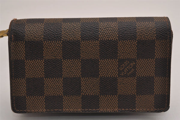 Auth Louis Vuitton Damier Porte Monnaie Billets Tresor N61736 Wallet Junk 2998J