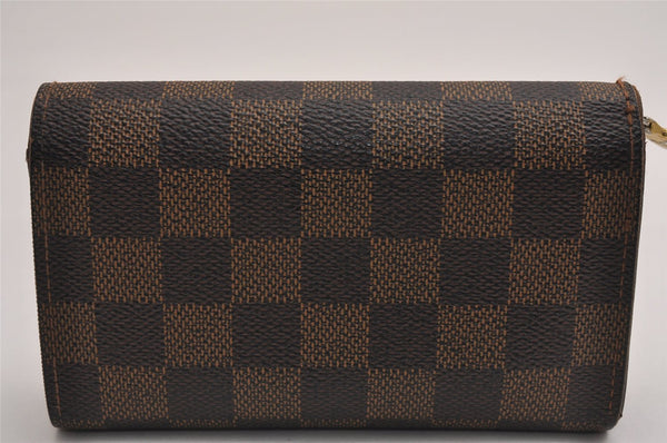 Auth Louis Vuitton Damier Porte Monnaie Billets Tresor N61736 Wallet Junk 2998J