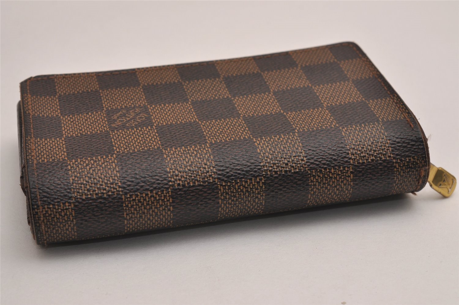 Auth Louis Vuitton Damier Porte Monnaie Billets Tresor N61736 Wallet Junk 2998J