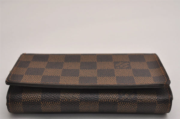 Auth Louis Vuitton Damier Porte Monnaie Billets Tresor N61736 Wallet Junk 2998J