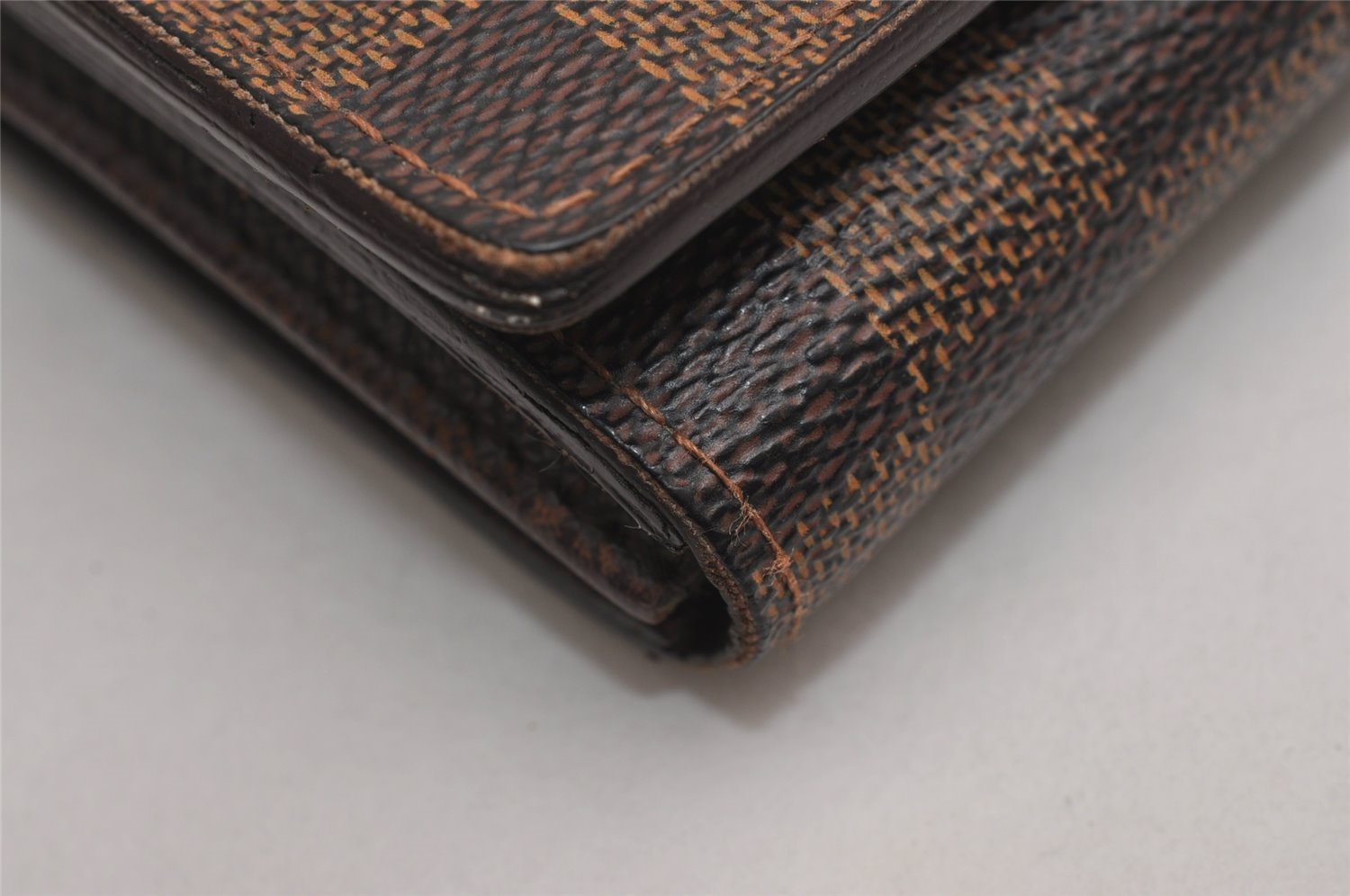 Auth Louis Vuitton Damier Porte Monnaie Billets Tresor N61736 Wallet Junk 2998J