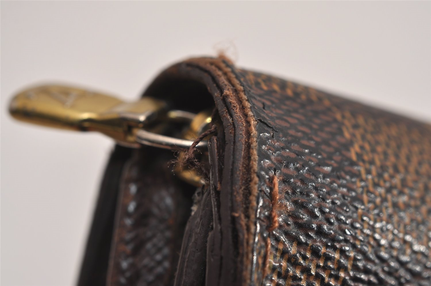 Auth Louis Vuitton Damier Porte Monnaie Billets Tresor N61736 Wallet Junk 2998J
