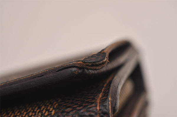 Auth Louis Vuitton Damier Porte Monnaie Billets Tresor N61736 Wallet Junk 2998J