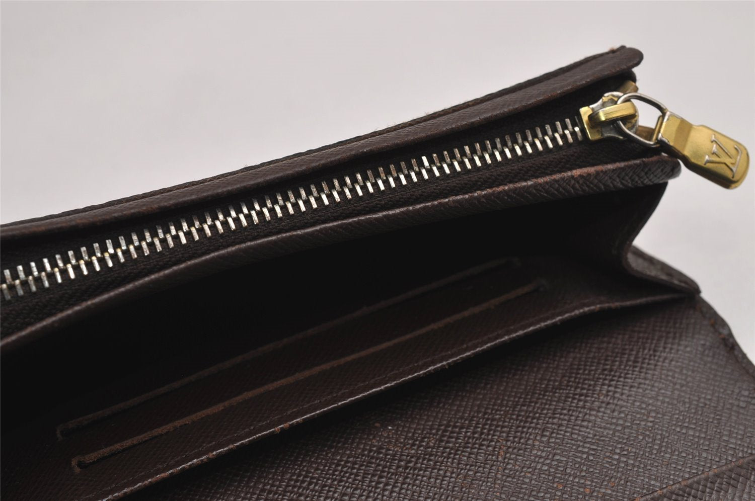 Auth Louis Vuitton Damier Porte Monnaie Billets Tresor N61736 Wallet Junk 2998J