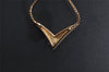 Authentic Christian Dior Gold Tone Chain Rhinestone Pendant Necklace CD 2999J