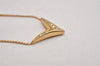 Authentic Christian Dior Gold Tone Chain Rhinestone Pendant Necklace CD 2999J