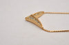 Authentic Christian Dior Gold Tone Chain Rhinestone Pendant Necklace CD 2999J