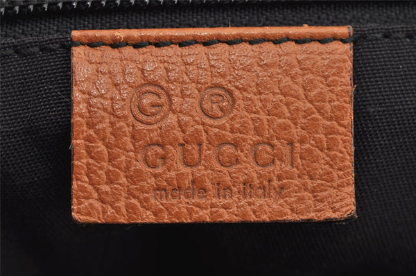 Authentic GUCCI Sherry Line Shoulder Tote Bag GG Nylon Leather 374433 Navy 3000I