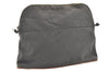 Authentic HERMES Vintage Bolide 31 Pouch Purse Canvas Leather Gray 3000J