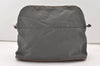 Authentic HERMES Vintage Bolide 31 Pouch Purse Canvas Leather Gray 3000J