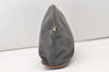 Authentic HERMES Vintage Bolide 31 Pouch Purse Canvas Leather Gray 3000J