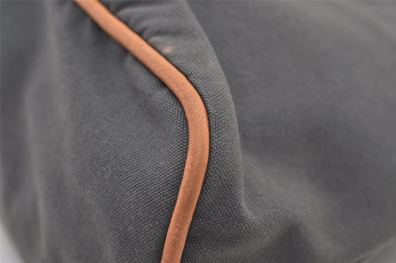 Authentic HERMES Vintage Bolide 31 Pouch Purse Canvas Leather Gray 3000J