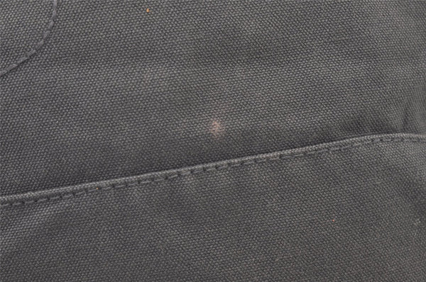 Authentic HERMES Vintage Bolide 31 Pouch Purse Canvas Leather Gray 3000J