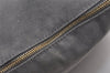Authentic HERMES Vintage Bolide 31 Pouch Purse Canvas Leather Gray 3000J