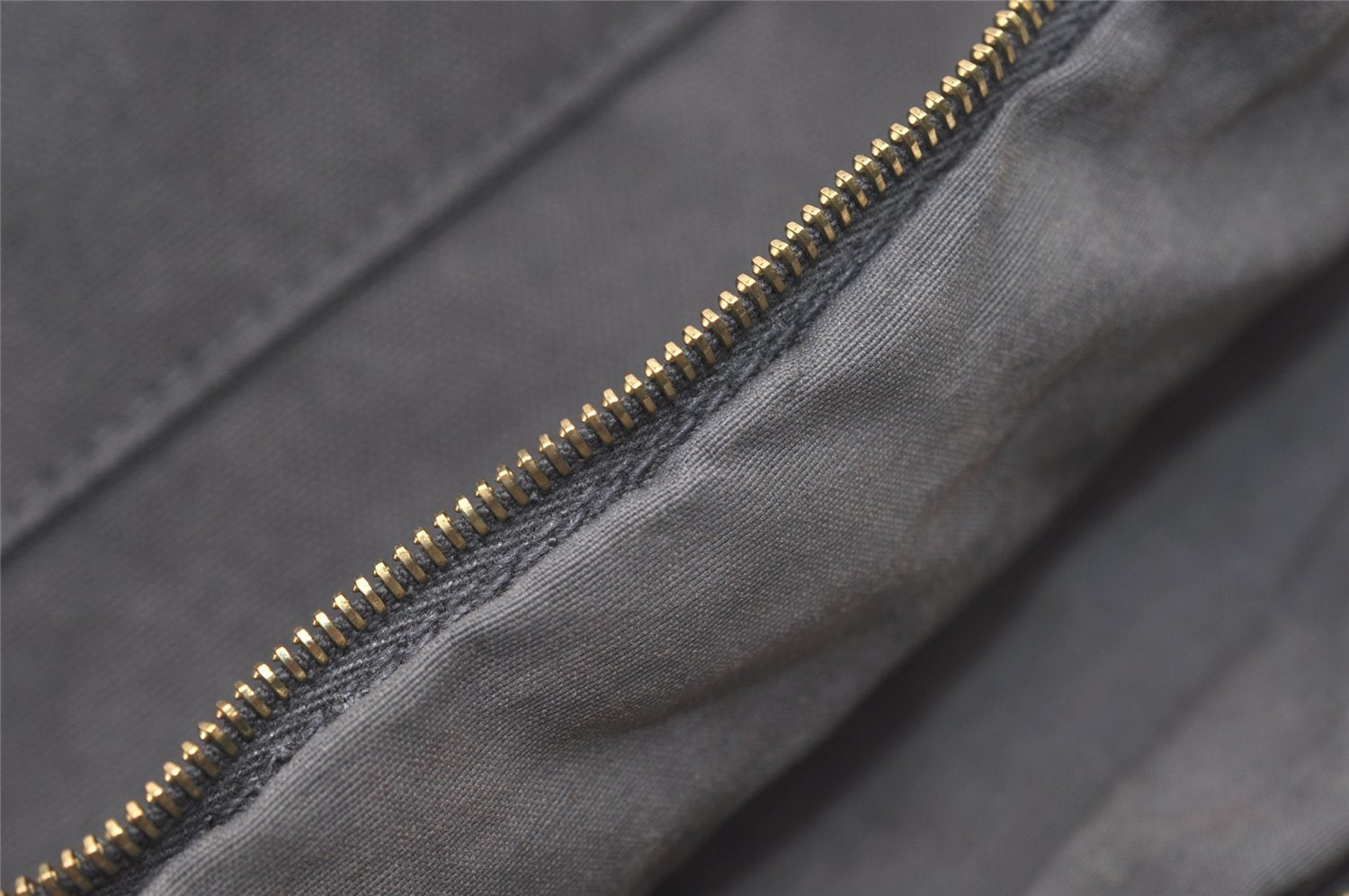 Authentic HERMES Vintage Bolide 31 Pouch Purse Canvas Leather Gray 3000J