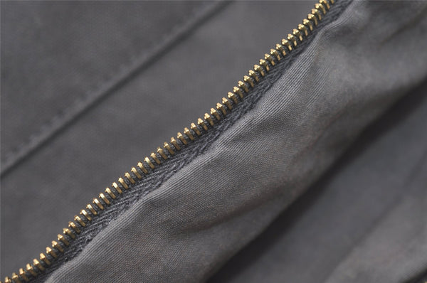 Authentic HERMES Vintage Bolide 31 Pouch Purse Canvas Leather Gray 3000J