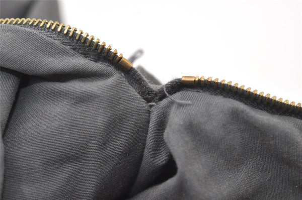 Authentic HERMES Vintage Bolide 31 Pouch Purse Canvas Leather Gray 3000J