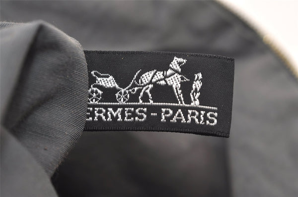 Authentic HERMES Vintage Bolide 31 Pouch Purse Canvas Leather Gray 3000J