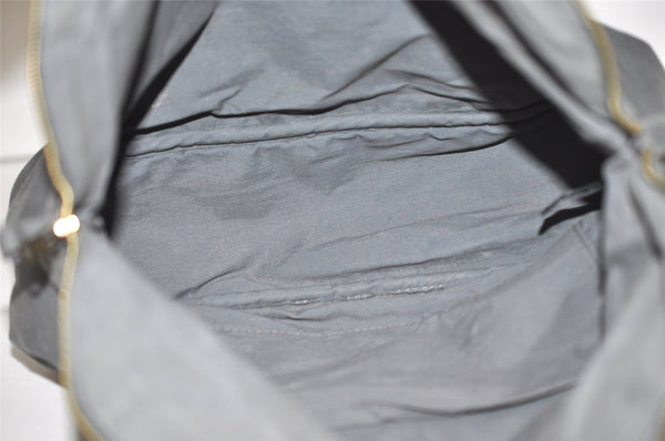 Authentic HERMES Vintage Bolide 31 Pouch Purse Canvas Leather Gray 3000J