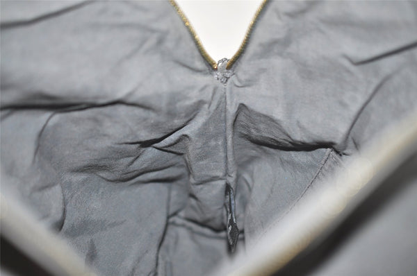 Authentic HERMES Vintage Bolide 31 Pouch Purse Canvas Leather Gray 3000J