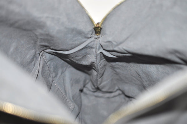 Authentic HERMES Vintage Bolide 31 Pouch Purse Canvas Leather Gray 3000J