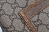 Authentic GUCCI Web Sherry Line GG Plus Tote Bag PVC Leather Brown 3001I