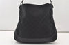 Authentic GUCCI Bamboo 2way Hand Bag GG Canvas Leather 0014095 Black 3001J