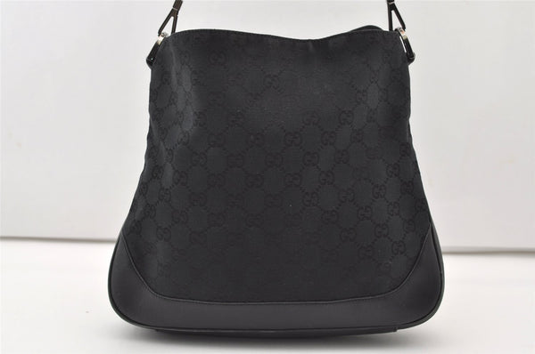 Authentic GUCCI Bamboo 2way Hand Bag GG Canvas Leather 0014095 Black 3001J