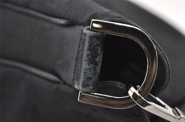 Authentic GUCCI Bamboo 2way Hand Bag GG Canvas Leather 0014095 Black 3001J