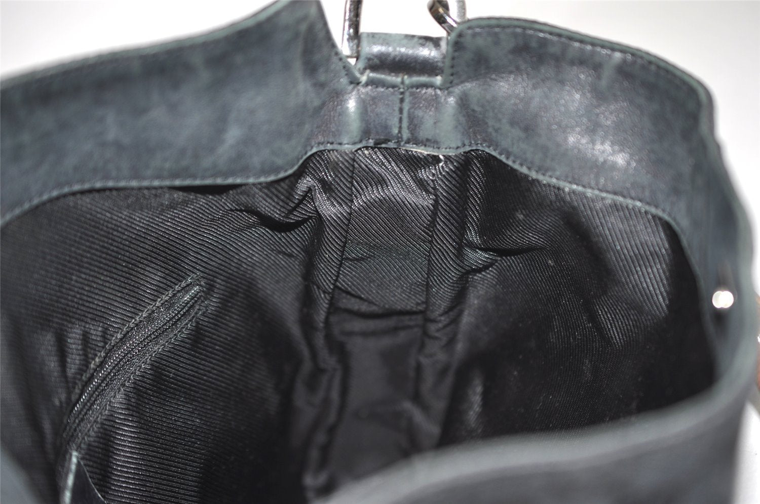 Authentic GUCCI Bamboo 2way Hand Bag GG Canvas Leather 0014095 Black 3001J