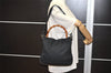 Authentic GUCCI Bamboo 2way Hand Bag GG Canvas Leather 0014095 Black 3001J