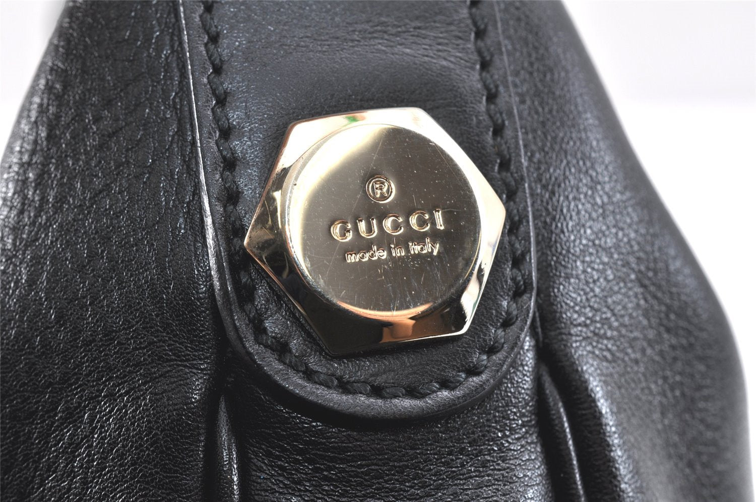 Authentic GUCCI Charmy Shoulder Hand Bag Purse Leather 154395 Black 3001K