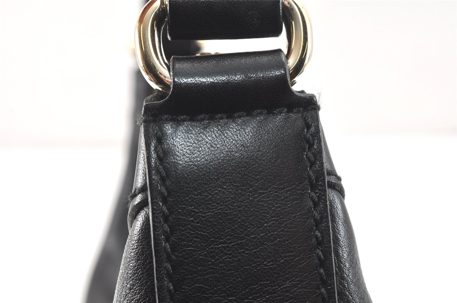 Authentic GUCCI Charmy Shoulder Hand Bag Purse Leather 154395 Black 3001K