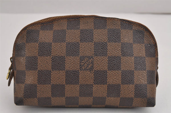 Authentic Louis Vuitton Damier Pochette Cosmetic PM Pouch N47516 LV 3002J