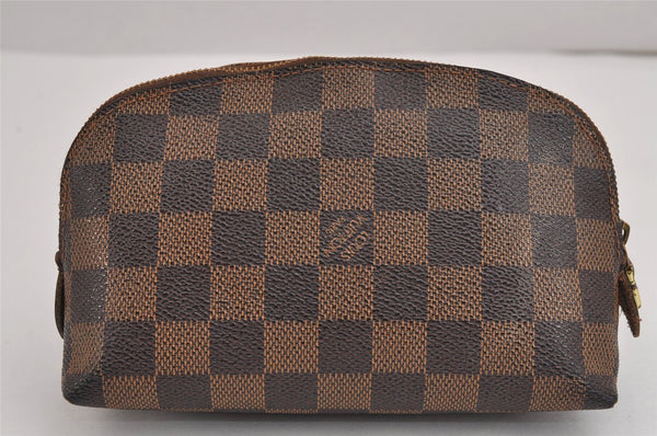 Authentic Louis Vuitton Damier Pochette Cosmetic PM Pouch N47516 LV 3002J