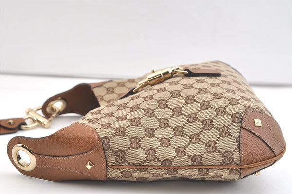 Authentic GUCCI Jackie Shoulder Bag GG Canvas Leather 120888 Brown Junk 3002K