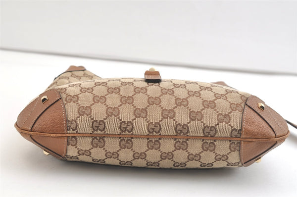 Authentic GUCCI Jackie Shoulder Bag GG Canvas Leather 120888 Brown Junk 3002K