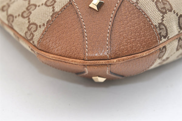 Authentic GUCCI Jackie Shoulder Bag GG Canvas Leather 120888 Brown Junk 3002K