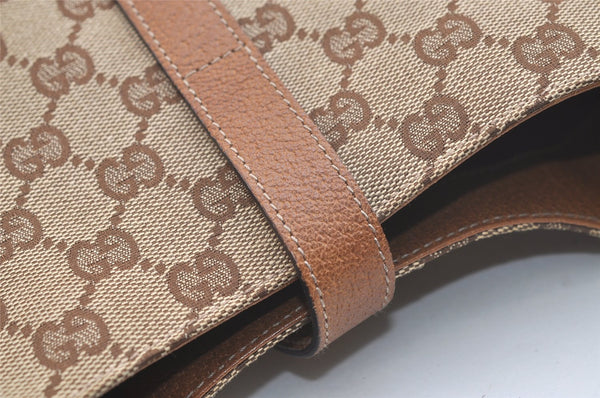 Authentic GUCCI Jackie Shoulder Bag GG Canvas Leather 120888 Brown Junk 3002K