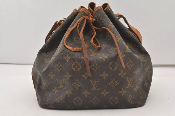 Authentic Louis Vuitton Monogram Petit Noe M42226 Shoulder Drawstring Bag 3003J