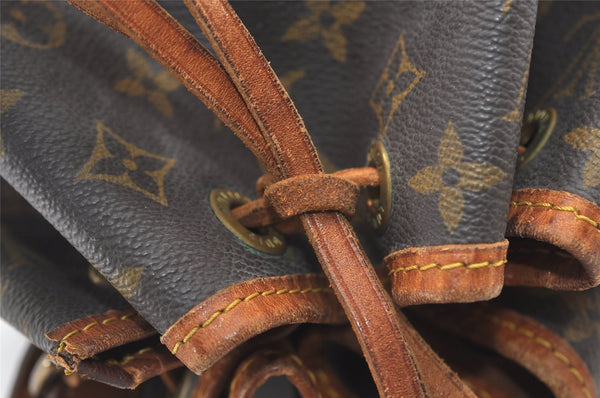 Authentic Louis Vuitton Monogram Petit Noe M42226 Shoulder Drawstring Bag 3003J