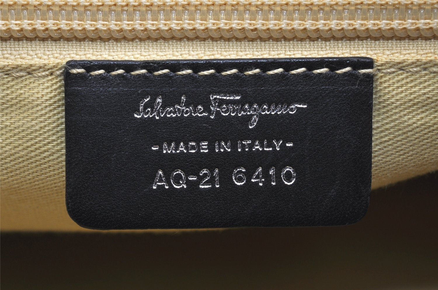 Authentic Salvatore Ferragamo Gancini Nylon Leather 2Way Hand Bag Black 3003K