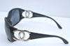 Authentic CHANEL Vintage Sunglasses CC Logos CoCo Mark Plastic Black Box 3004J