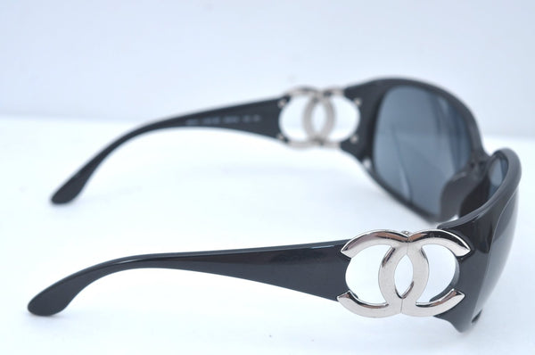 Authentic CHANEL Vintage Sunglasses CC Logos CoCo Mark Plastic Black Box 3004J
