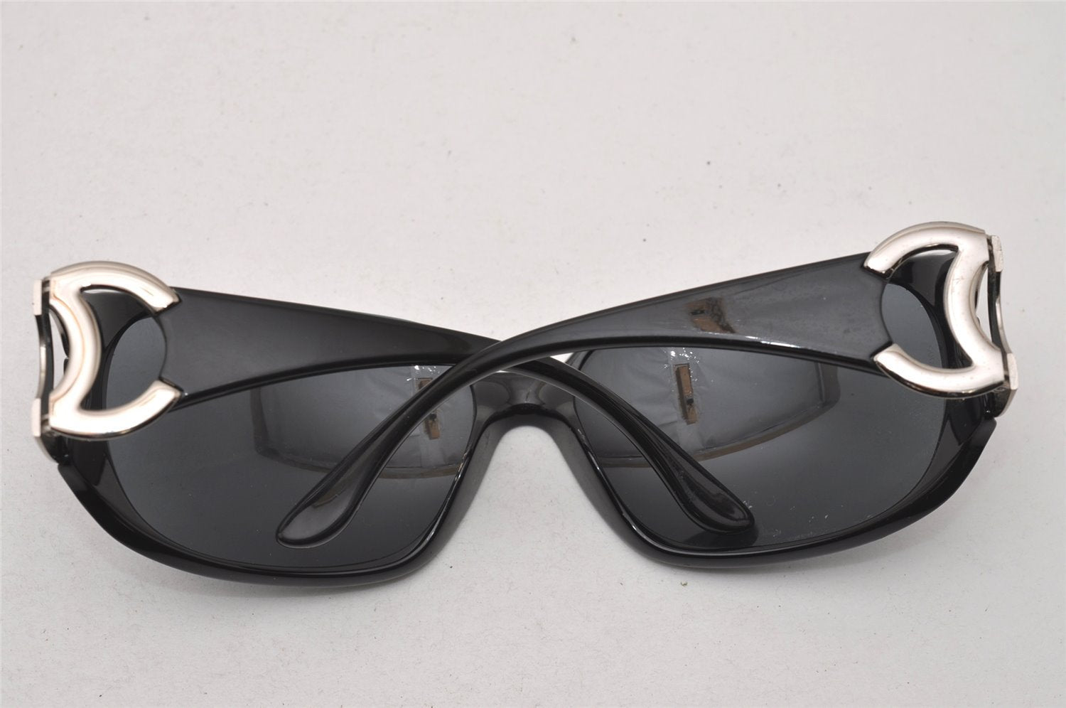Authentic CHANEL Vintage Sunglasses CC Logos CoCo Mark Plastic Black Box 3004J