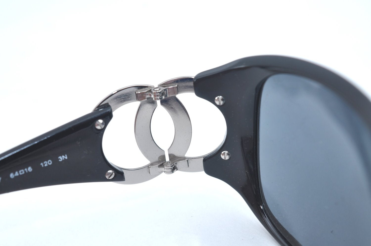 Authentic CHANEL Vintage Sunglasses CC Logos CoCo Mark Plastic Black Box 3004J