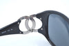 Authentic CHANEL Vintage Sunglasses CC Logos CoCo Mark Plastic Black Box 3004J