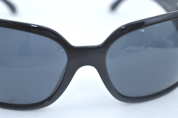 Authentic CHANEL Vintage Sunglasses CC Logos CoCo Mark Plastic Black Box 3004J