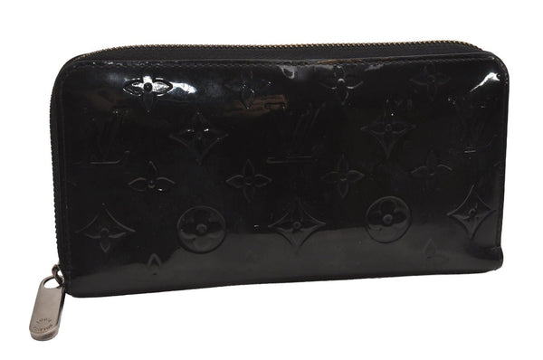 Authentic Louis Vuitton Vernis Zippy Wallet Long Purse Black M90075 LV 3007J